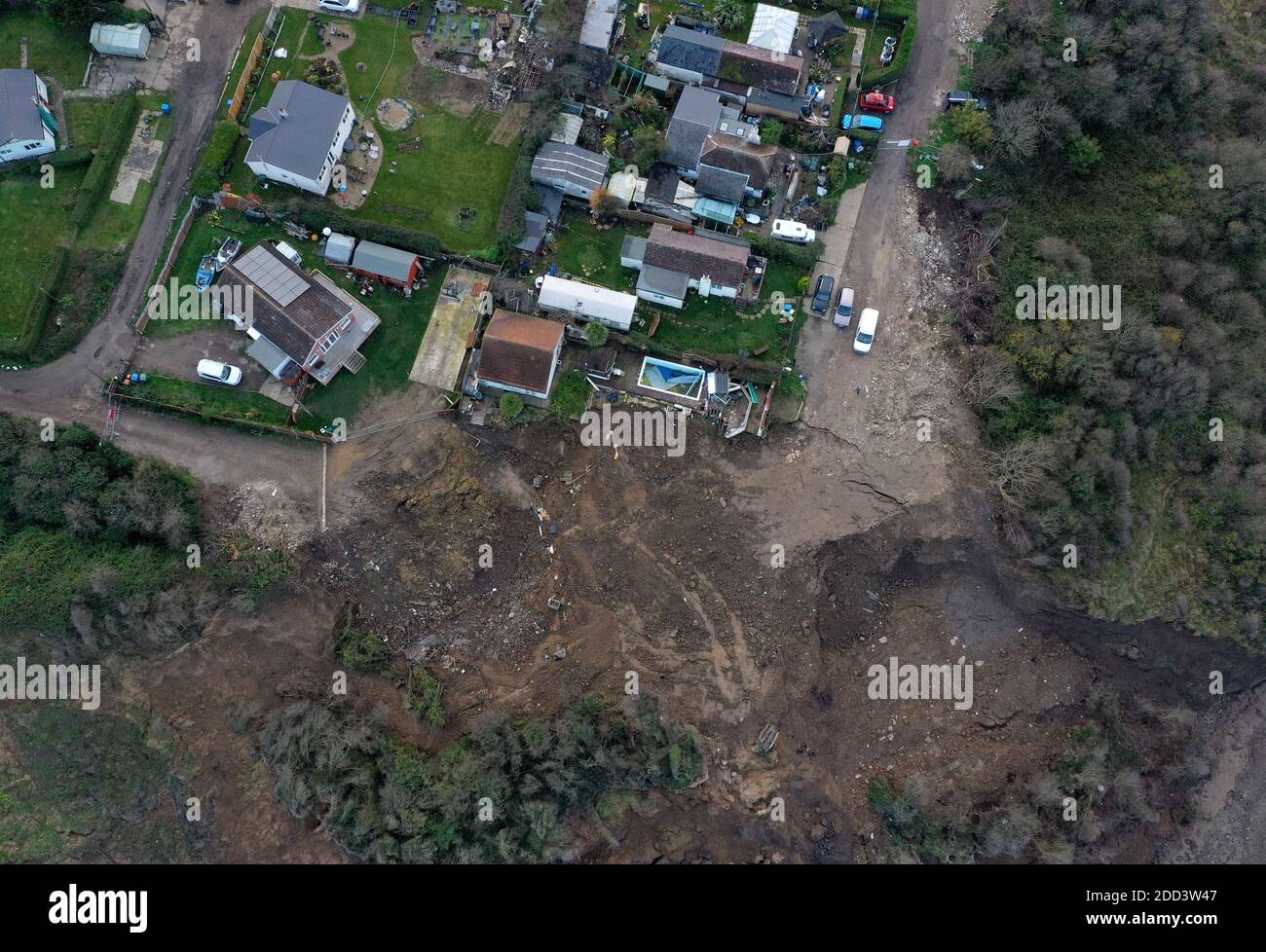 Houses on the cliff edge in Eastchurch, Kent, as residents trying to ...