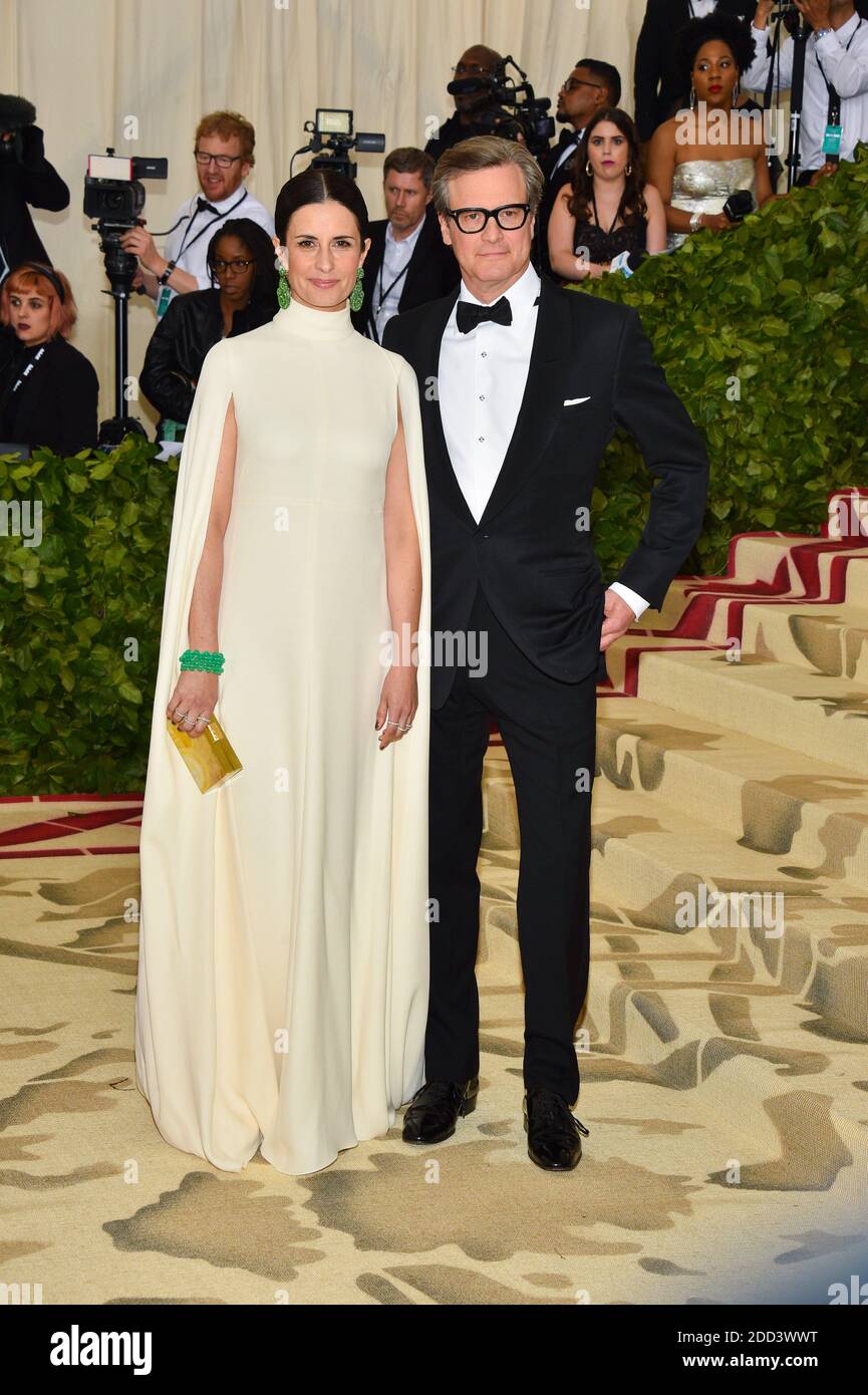 Colin Firth and Livia Giuggioli attending the Costume Institute Benefit at The Metropolitan Museum of Art celebrating the opening of Heavenly Bodies: Fashion and the Catholic Imagination. The Metropolitan Museum of Art, New York City, New York, May 7, 2018. Photo by Lionel Hahn/ABACAPRESS.COM Stock Photo