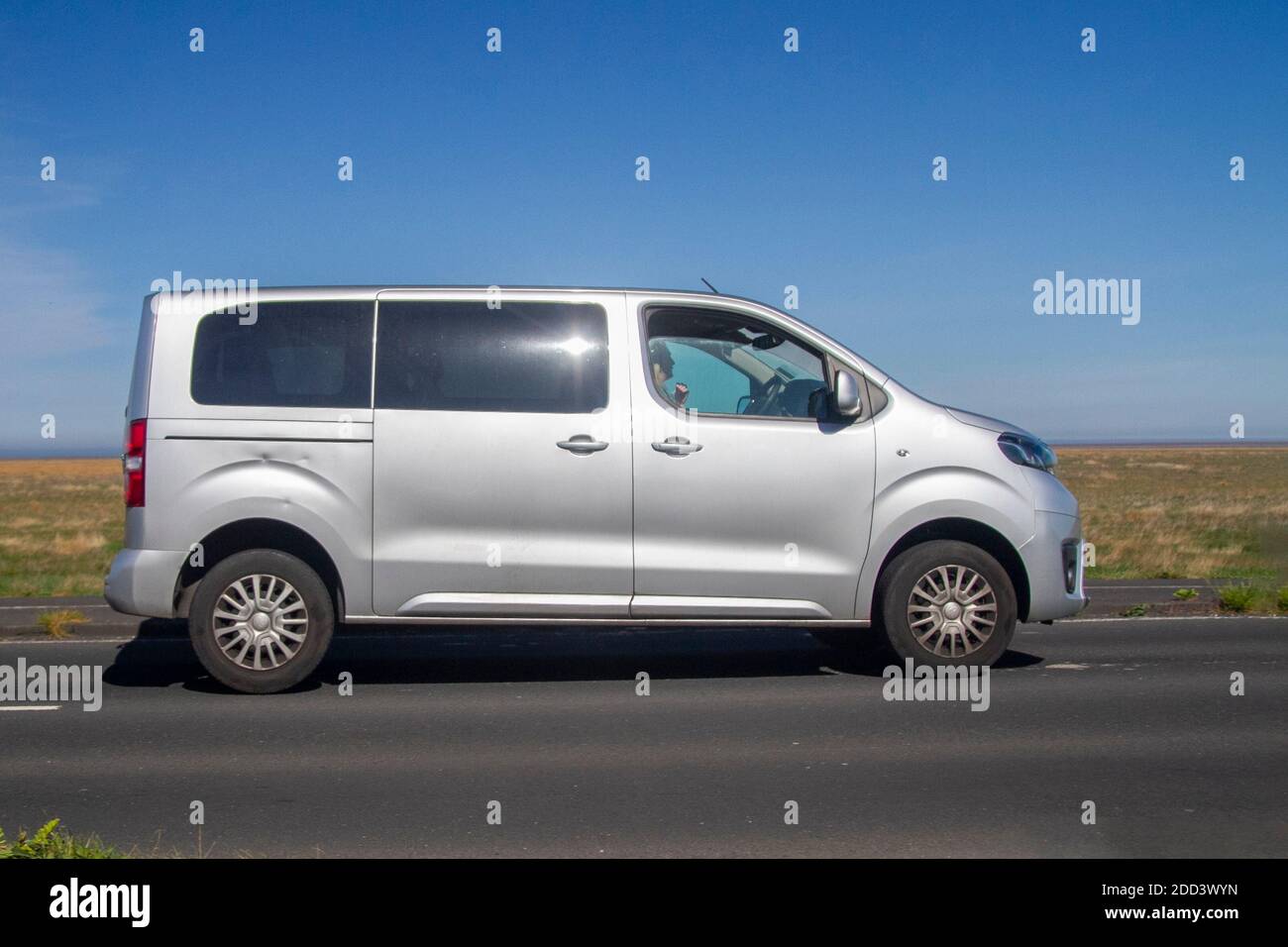 2018 Toyota Proace Verso Shuttle L1 D; Vehicular traffic, moving vehicles, cars, vehicle driving on UK roads, motors, motoring on the M6 motorway highway UK road network. Stock Photo