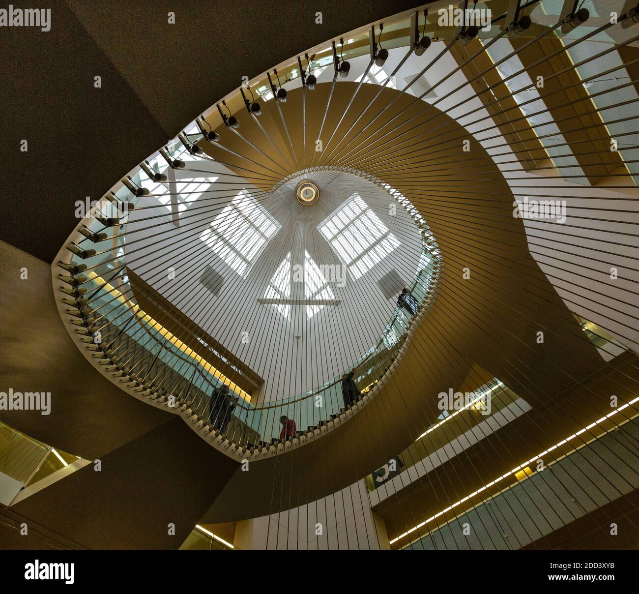 The modern interior of the National University Library in Strasbourg, in the Alsace region of eastern France. Stock Photo