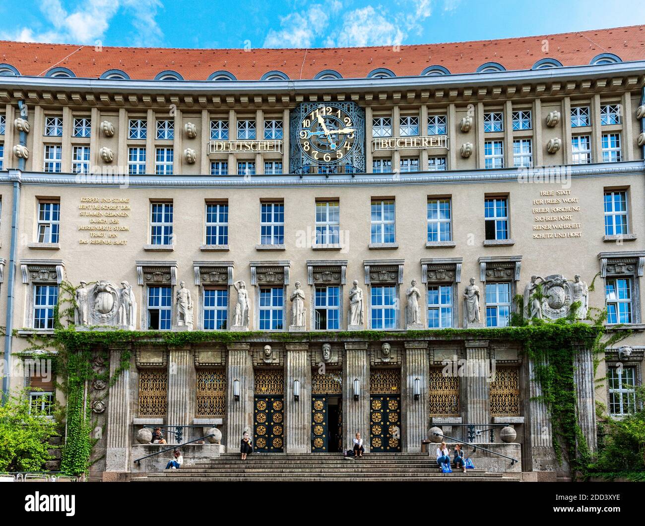 The Deutsche Bucherei, the Leipzig branch of the German National Library. The original building dates from 1912. Stock Photo