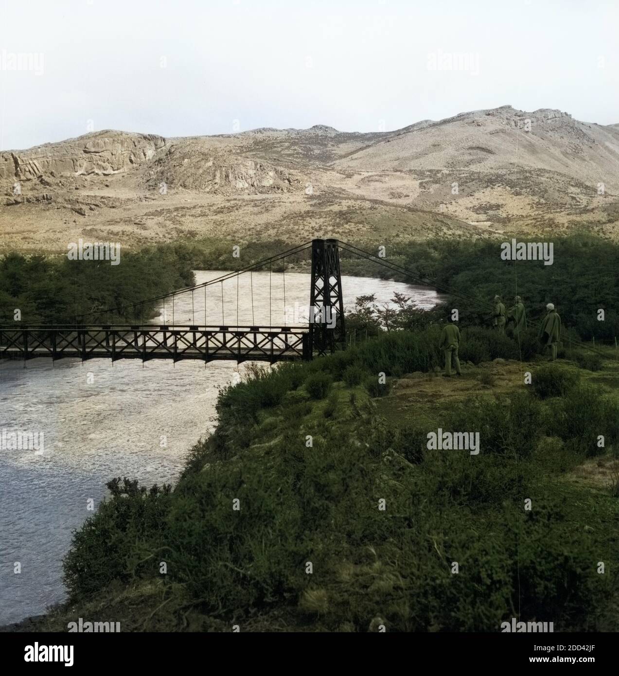 Brücke pber die Laguna Amarga in Chile, 1960er Jahre. Bridge over the