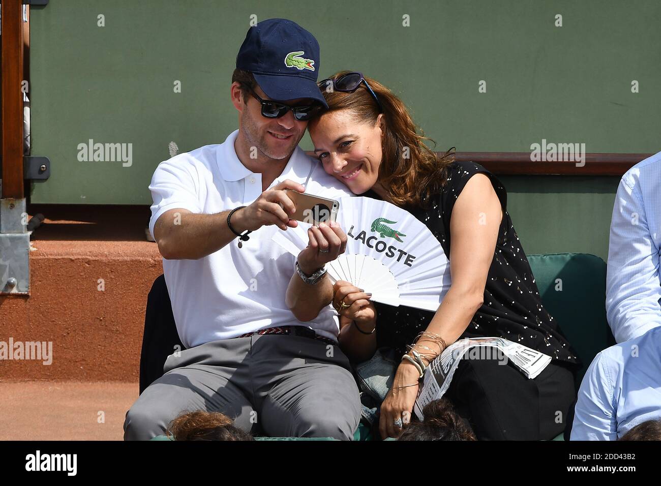 Actor Jamie Bamber nad his wife Kerry Norton attend the 2018 French Open - Day Five at Roland Garros on May 31, 2018 in Paris, France. Photo by Laurent Zabulon/ABACAPRESS.COM Stock Photo