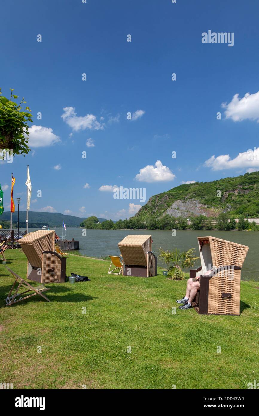 geography / travel, Germany, Rhineland-Palatinate, Andernach, Rheinstrand at investor in Andernach, Rh, Additional-Rights-Clearance-Info-Not-Available Stock Photo