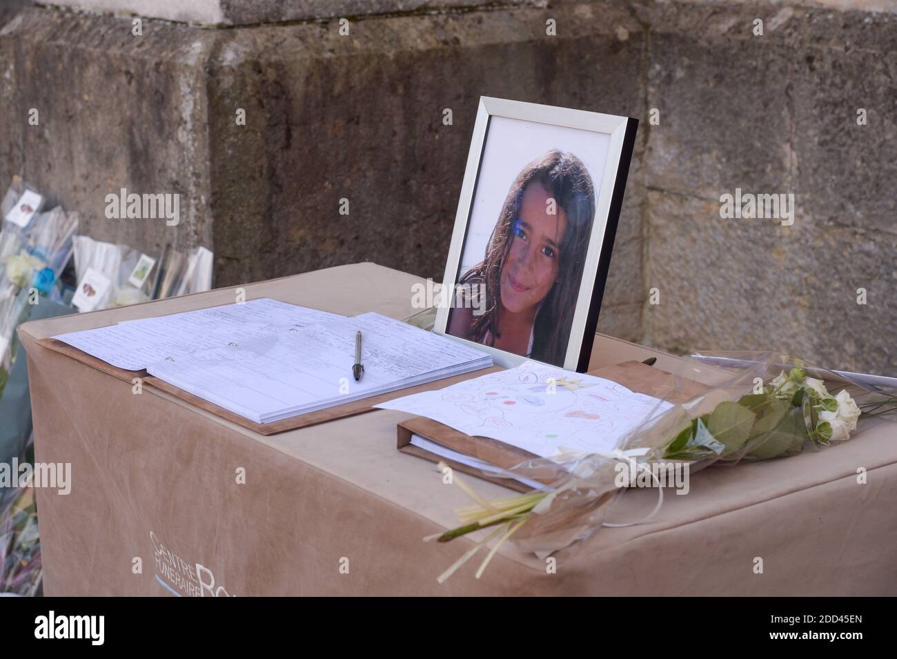 Funeral ceremony of Maelys de Araujo, 9 years old girl murdered in