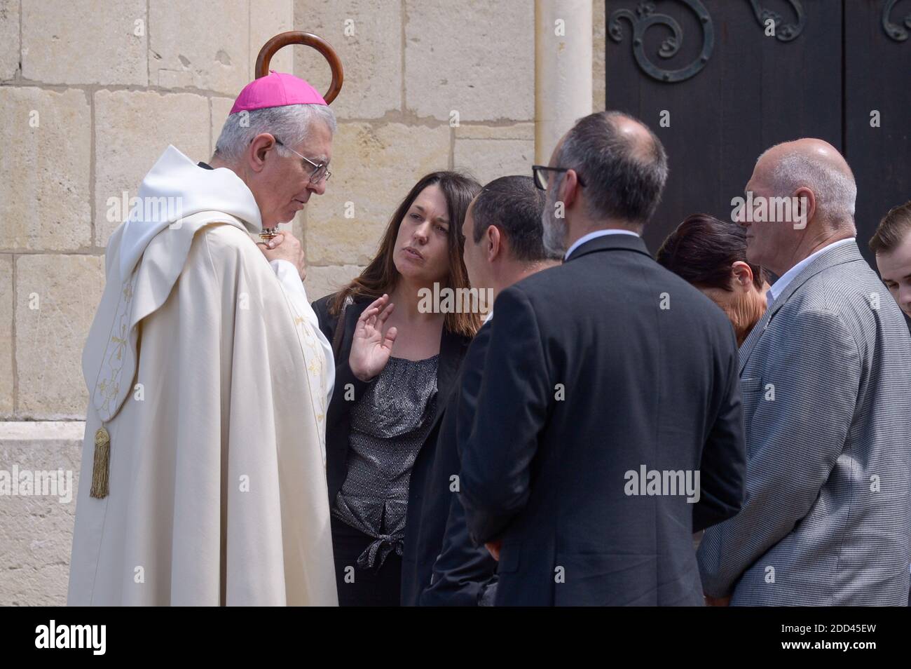 Mother at funeral ceremony of Maelys de Araujo, 9 years old girl