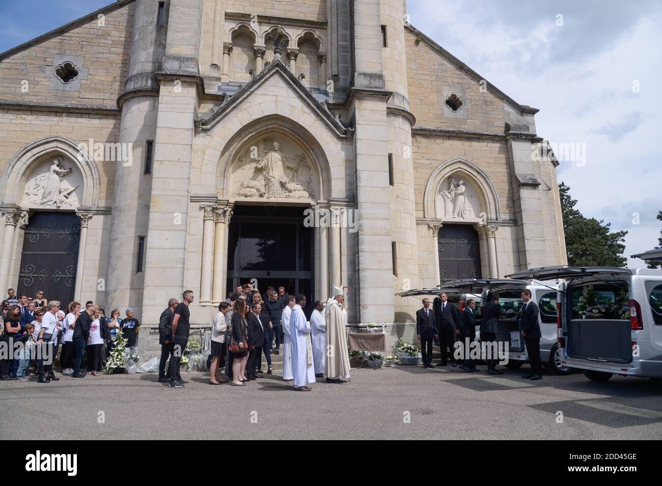 Funeral ceremony of Maelys de Araujo, 9 years old girl murdered in