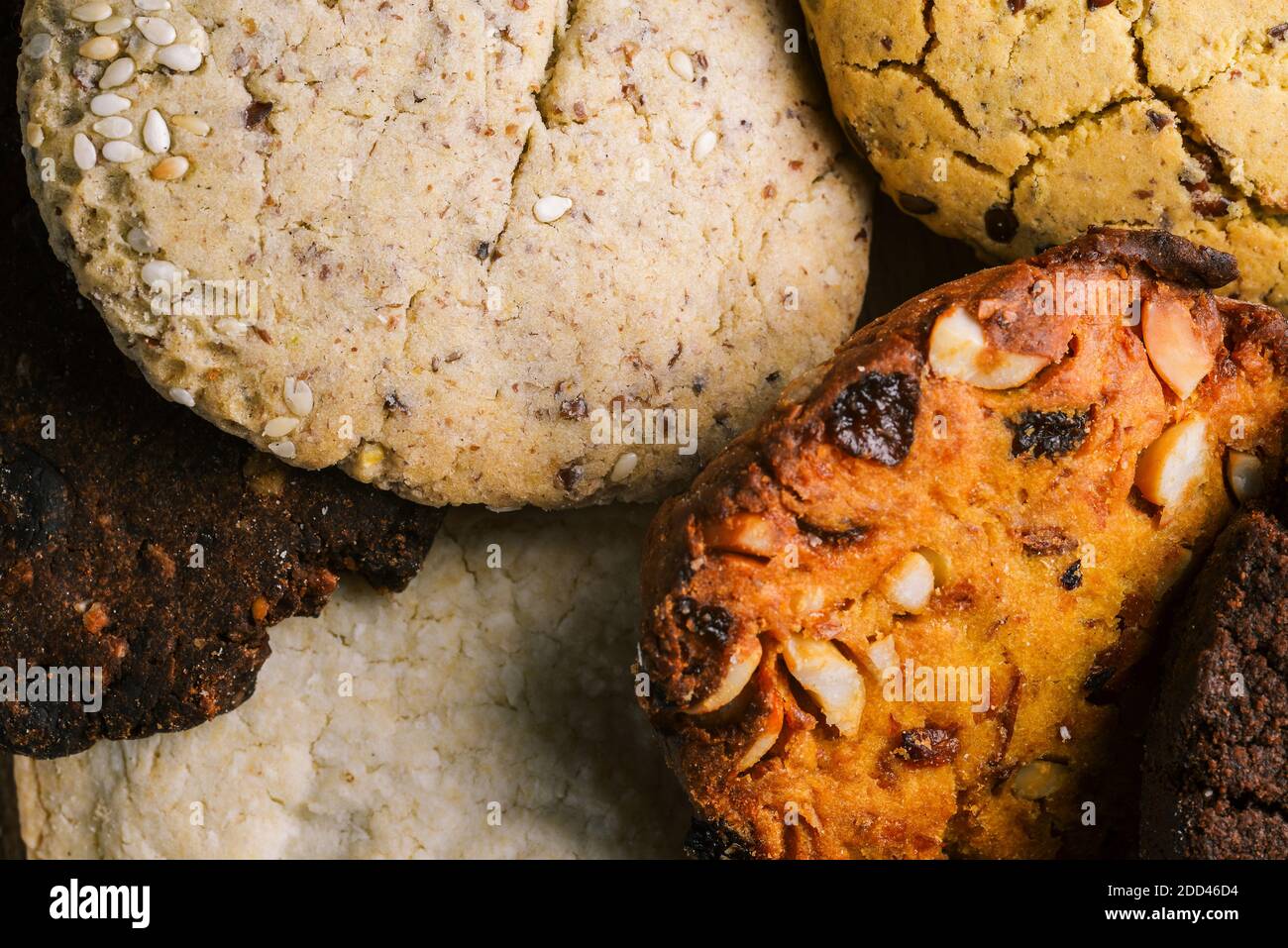 Sweet food background. Brown and white pastry close-up. Festive food ...