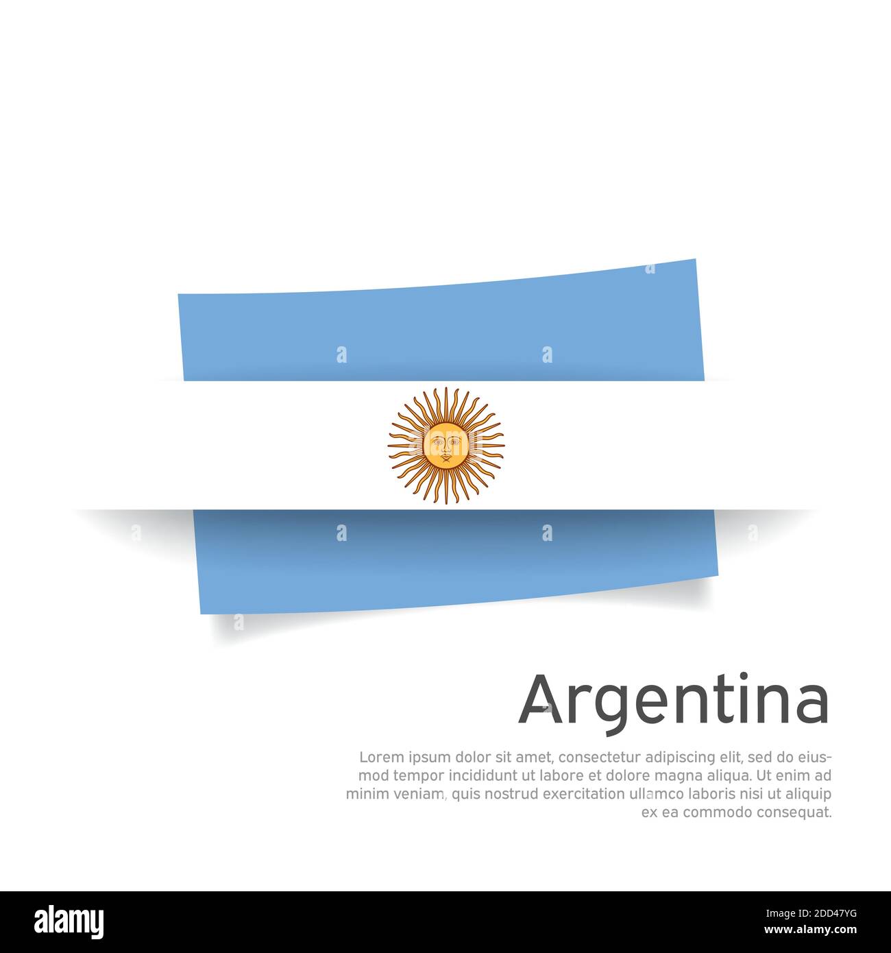 Argentina flag in paper cut style. Creative background for Argentina patriotic holiday card design. National Poster. Argentinian state patriotic cover Stock Vector
