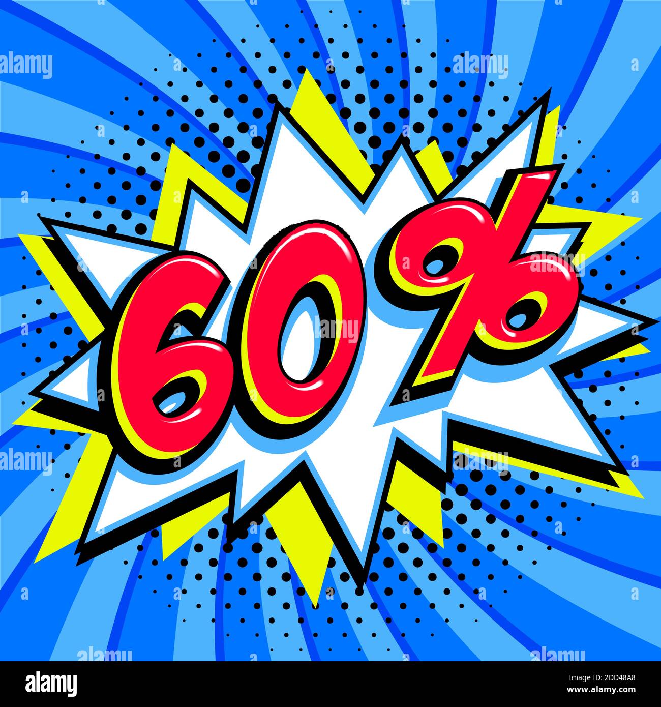 Sale tags collection. sixty percent off. Red number with bang shape on blue halftone background. super sale web Pop art comic style sale p Stock Vector Image & Alamy