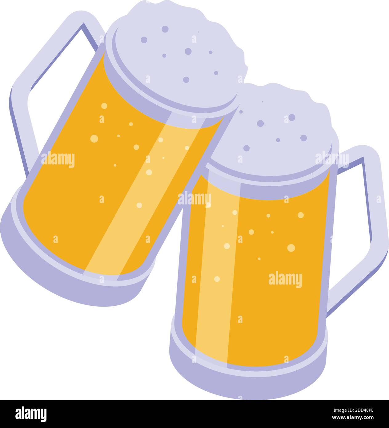Beer mug cheers icon. Isometric of beer mug cheers vector icon for web