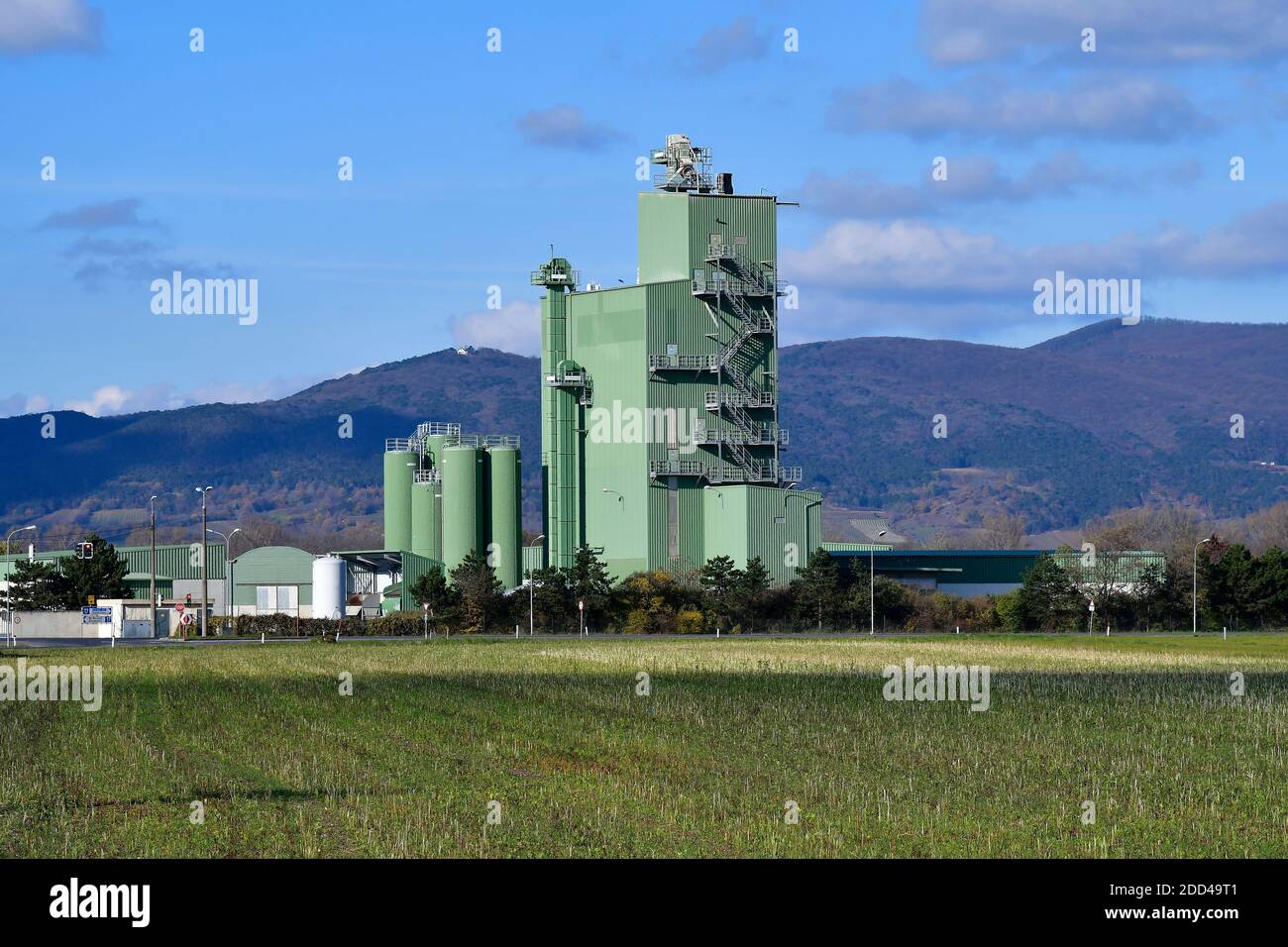 Austria, asphalt mixing plant with outside stairs Stock Photo