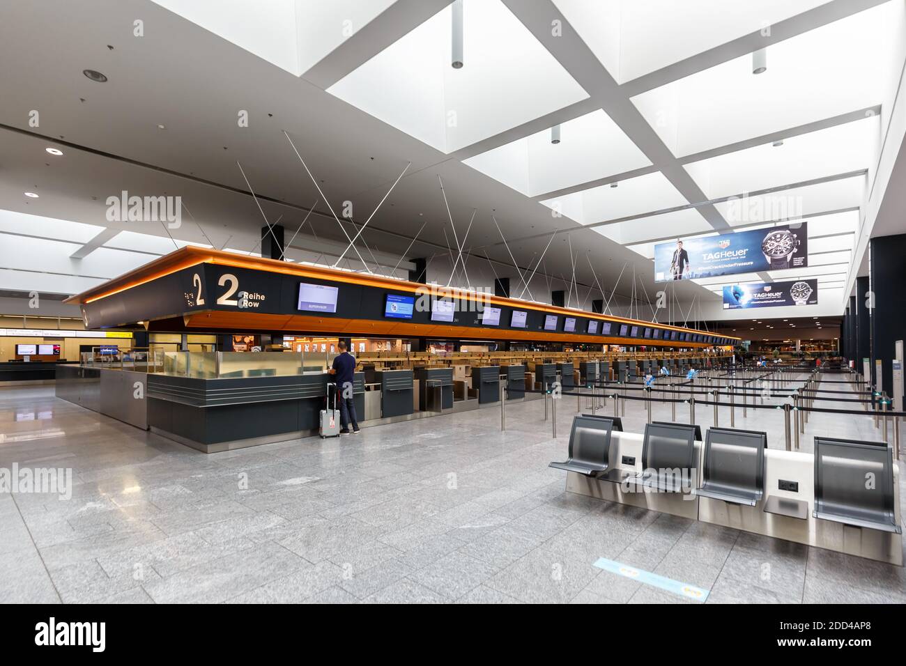 Zurich, Switzerland - September 23, 2020: Terminal Check-in 2 at Zurich Airport in Switzerland. Stock Photo
