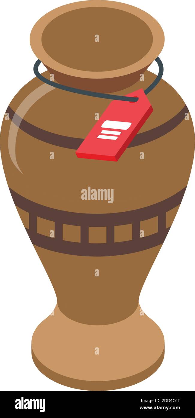 Ancient vase auction icon. Isometric of ancient vase auction vector ...