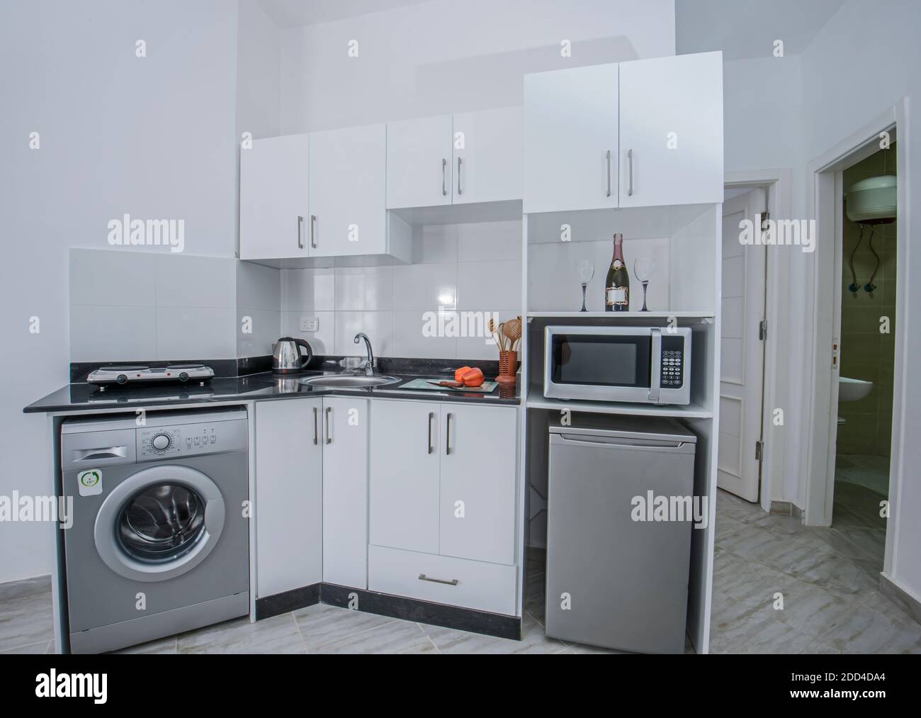 Interior design decor showing modern kitchen and appliances in luxury ... - Luxury Apartment Renovation Appliances