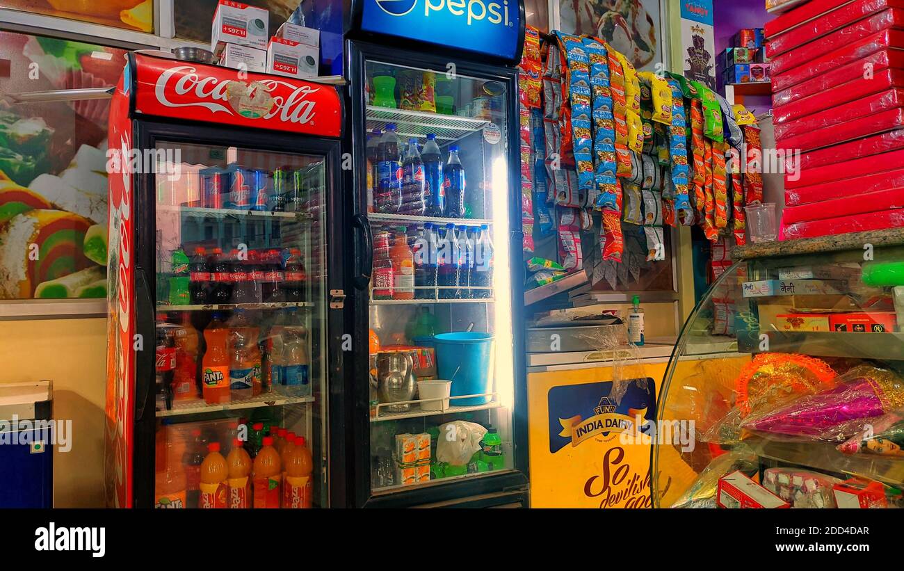 November 2020 Mahroli, Jaipur, India / Soda soft drinks in