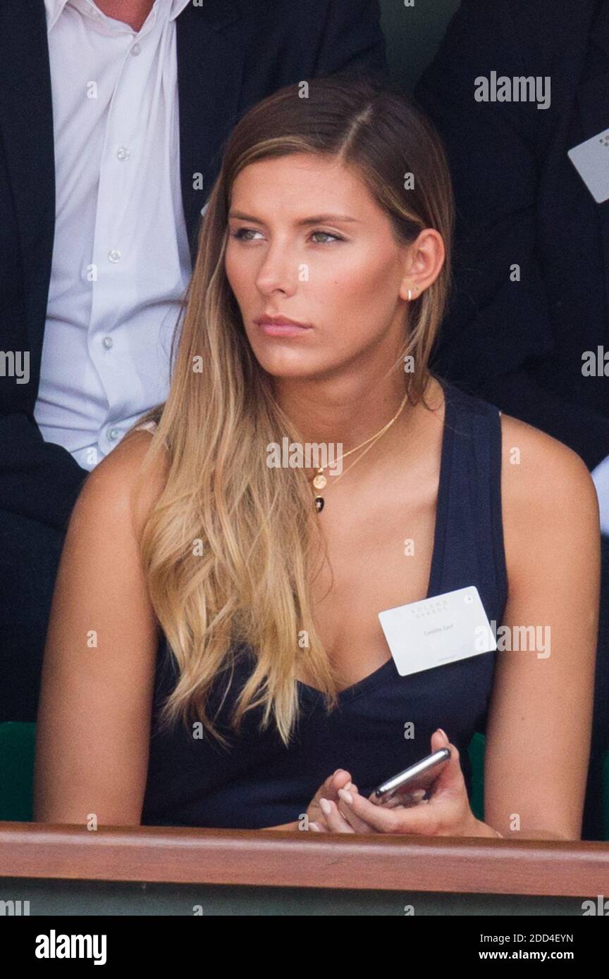 Camille Cerf in stands during French Tennis Open at Roland-Garros arena