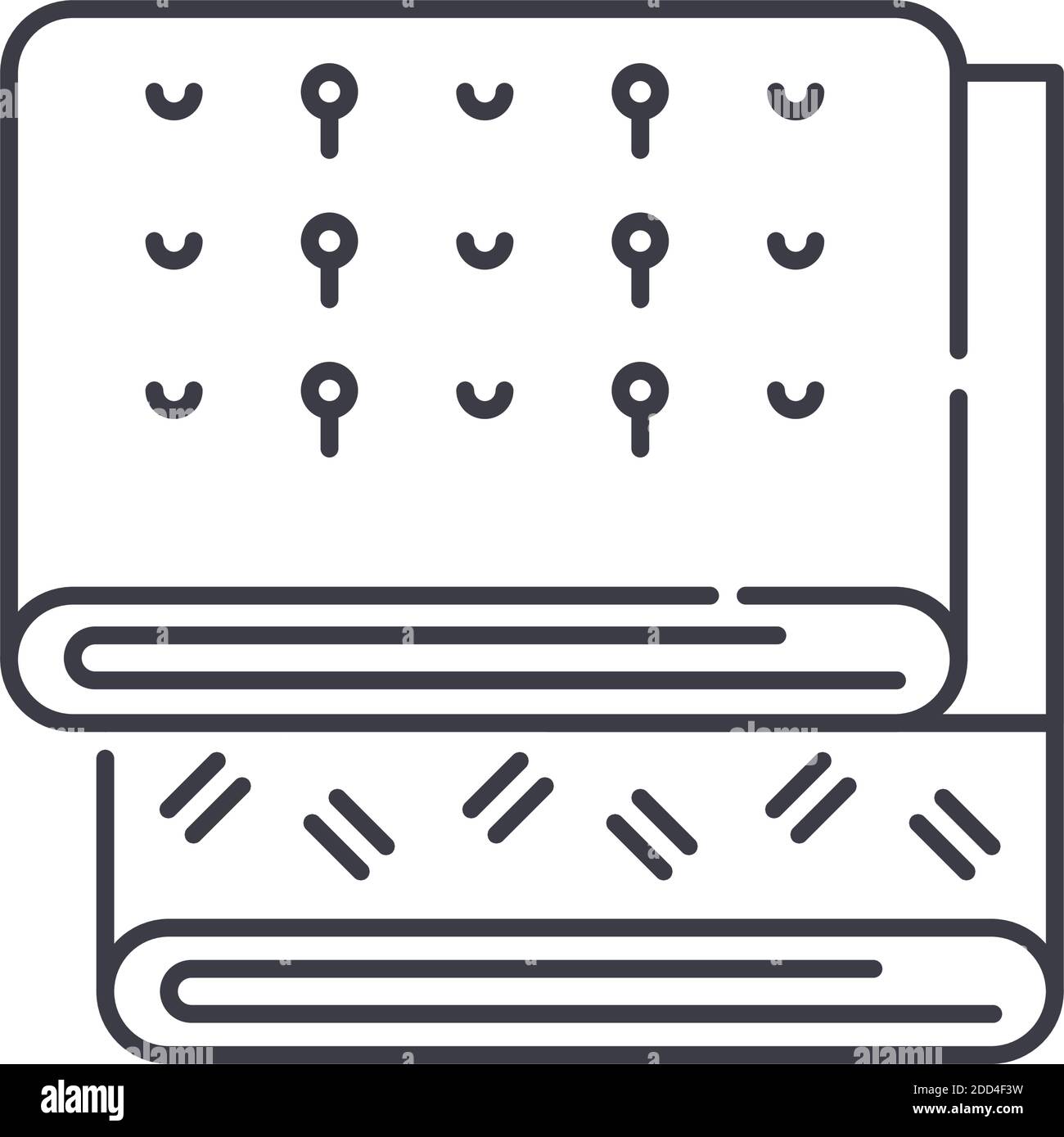 Fabric icon, linear isolated illustration, thin line vector, web design sign, outline concept symbol with editable stroke on white background. Stock Vector