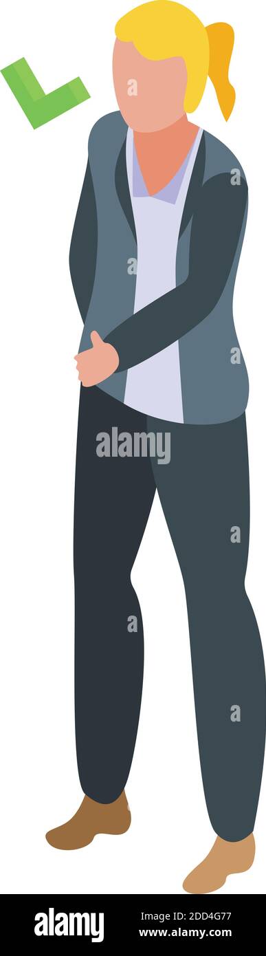 Accepted successful woman icon. Isometric of accepted successful woman ...