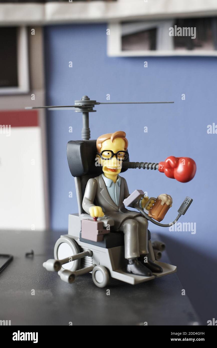 GREAT BRITAIN /Cambridge/Dr. Stephen Hawking action figure at his office in Cambridge University. Stock Photo