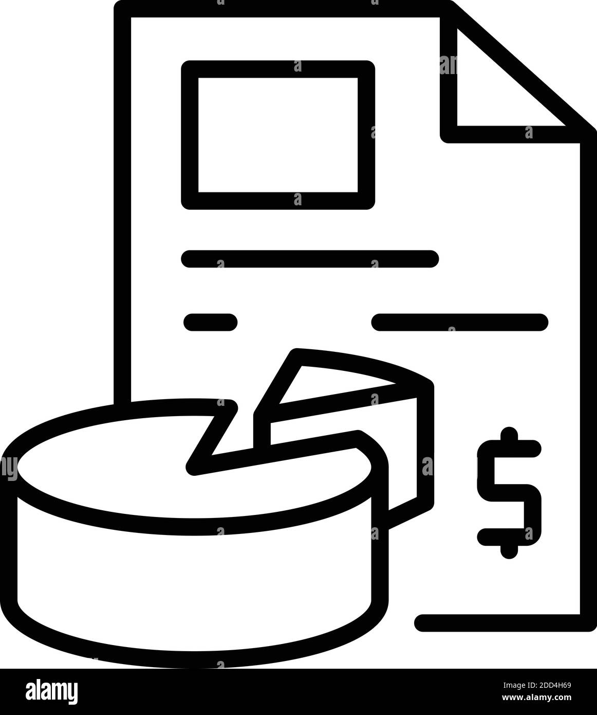 Money pie chart report icon. Outline money pie chart report vector icon ...