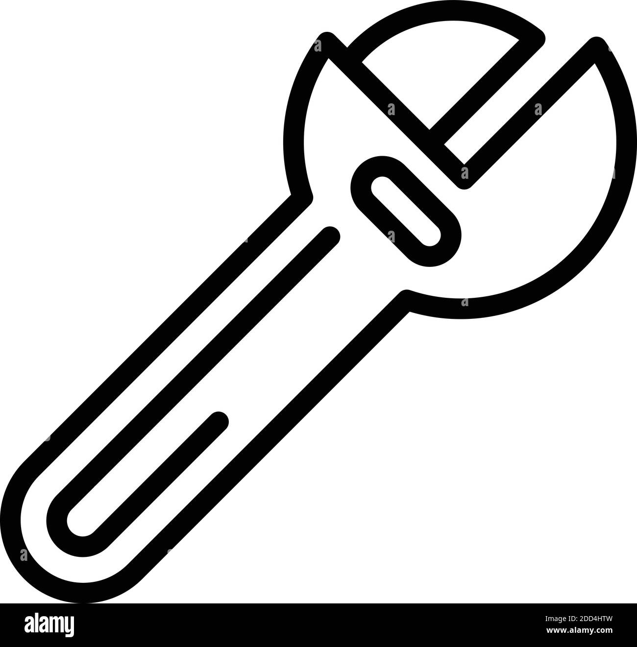 Bicycle repair adjustable wrench icon. Outline bicycle repair
