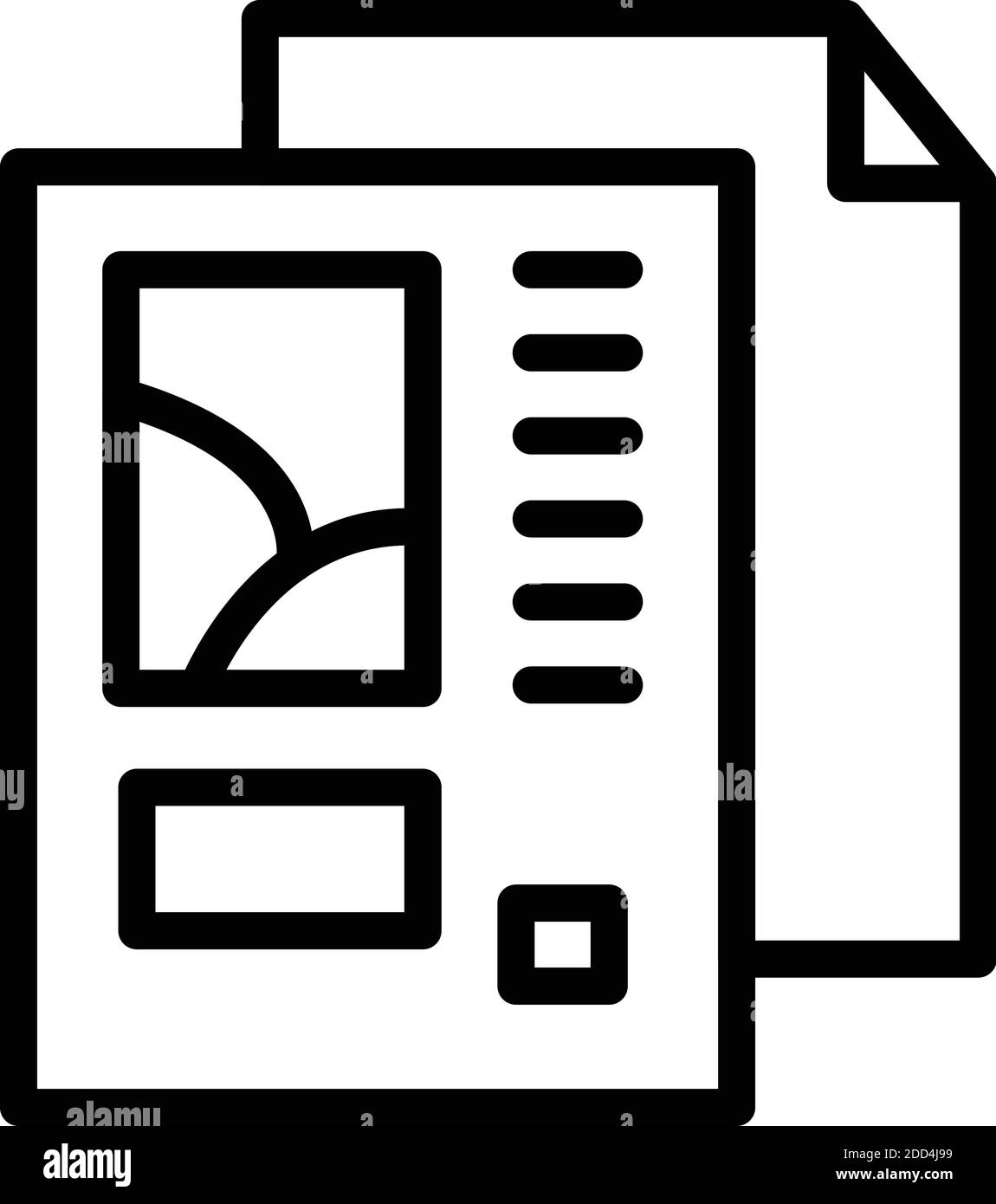 Newspaper reportage icon. Outline newspaper reportage vector icon for
