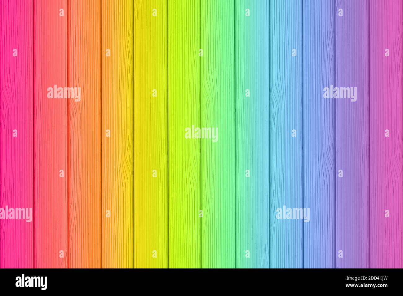 Wood rainbow colored texture as background, with copy space. Stock Photo