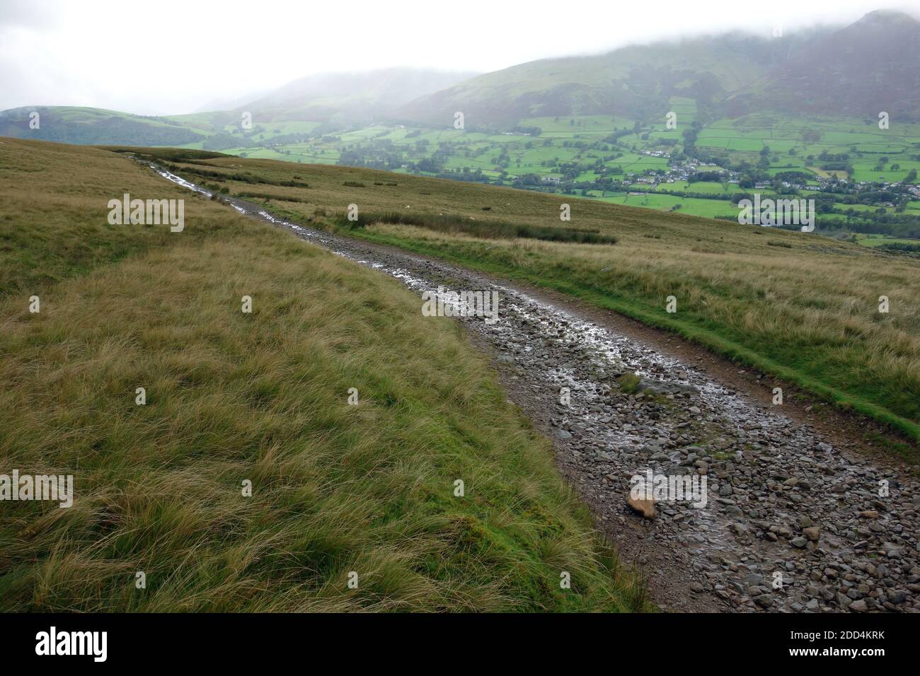 The Old Coach Road to Dockray in Matterdale via Hausewell Brow in the Lake District National Park, Cumbria, England, UK. Stock Photo