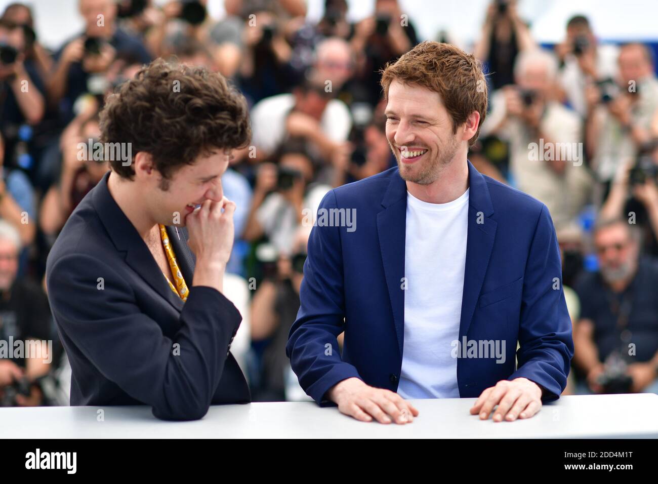 Pierre Deladonchamps and Vincent Lacoste posing at the Plaire, Aimer Et  Courir Vite photocall held at the Palais des Festivals on May 11, 2018 in  Cannes, France as part of the 71st