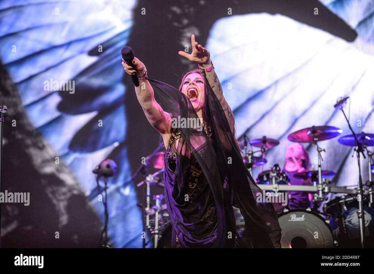 Nightwish performing live on stage during Wacken Open Air Festival in Wacken, Germany on August 3, 2018. Photo by Julien Reynaud/APS-Medias/ABACAPRESS.COM Stock Photo
