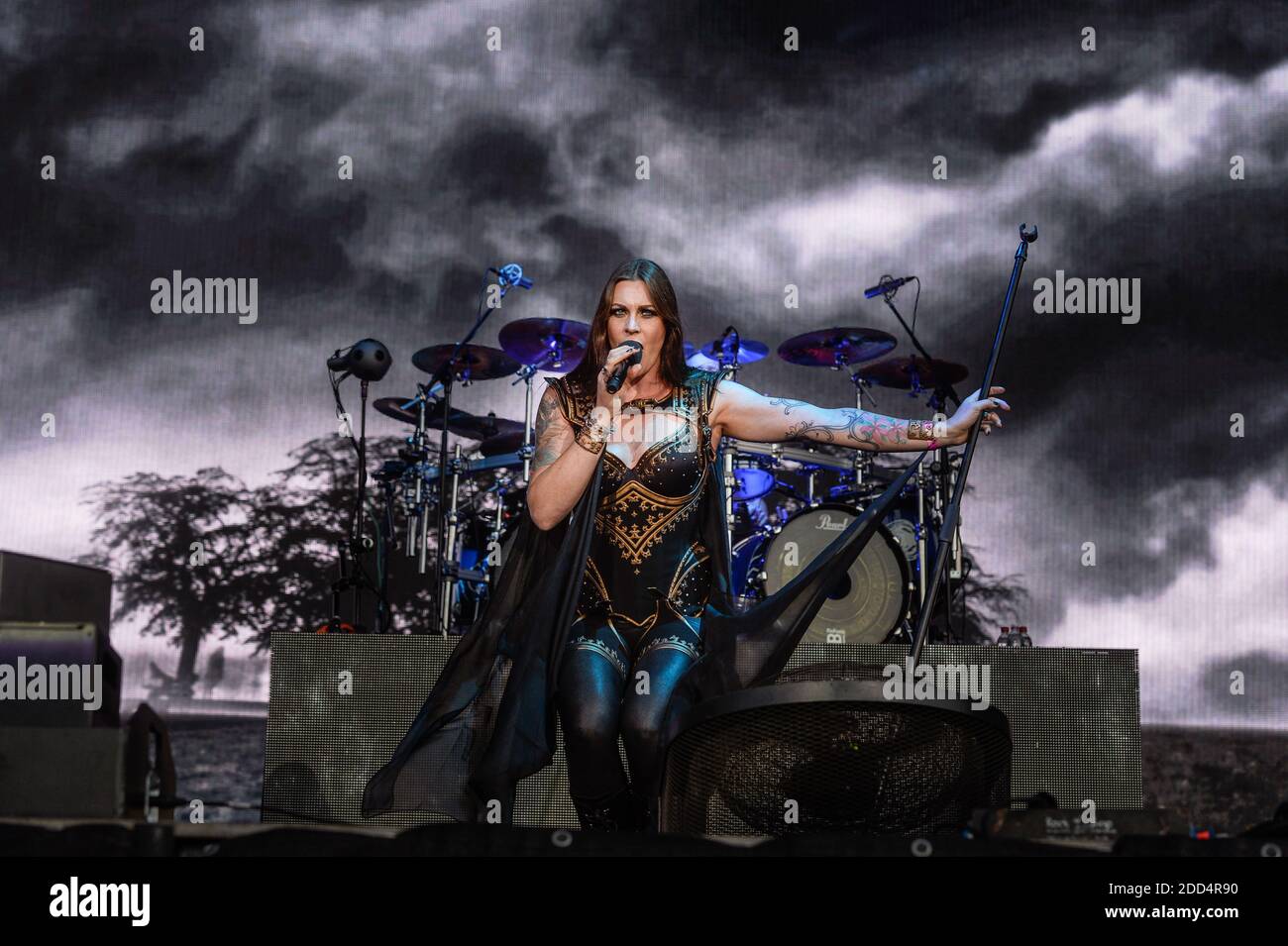 Nightwish performing live on stage during Wacken Open Air Festival in Wacken, Germany on August 3, 2018. Photo by Julien Reynaud/APS-Medias/ABACAPRESS.COM Stock Photo