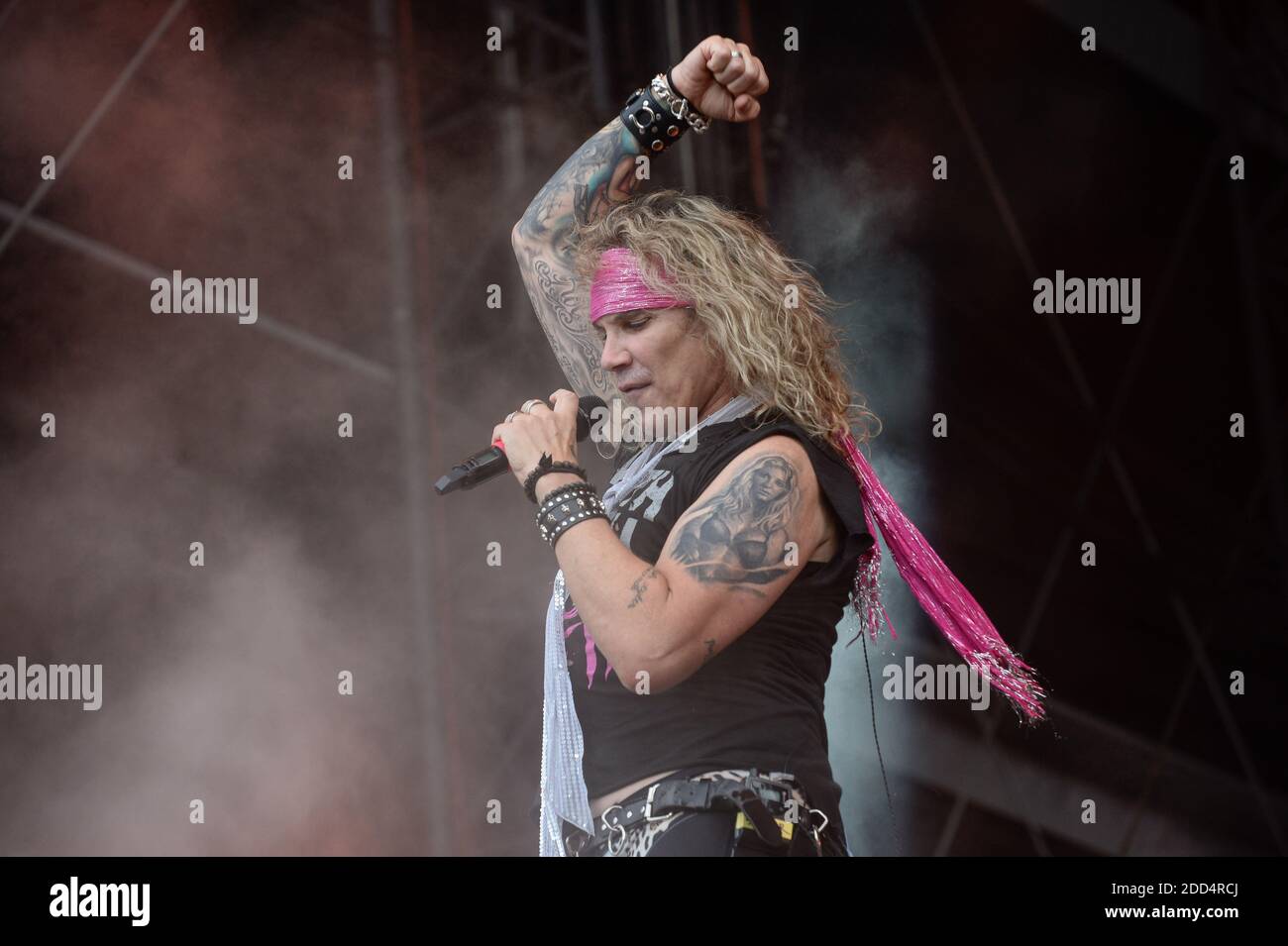 Steel Panther performing live on stage during Wacken Open Air Festival in Wacken, Germany on August 4, 2018. Photo by Julien Reynaud/APS-Medias/ABACAPRESS.COM Stock Photo