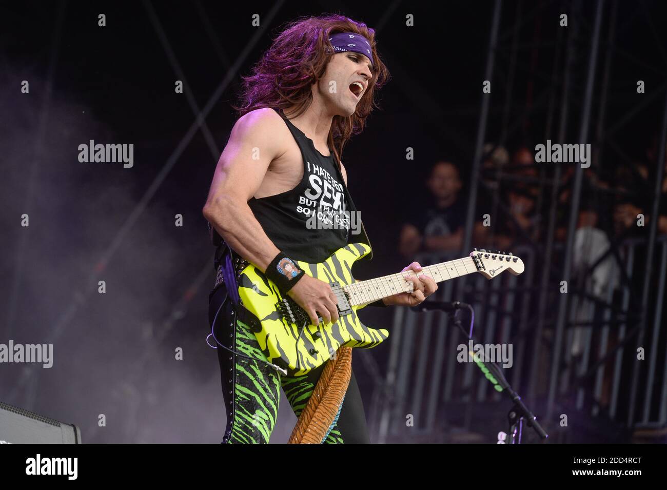 Steel Panther performing live on stage during Wacken Open Air Festival in Wacken, Germany on August 4, 2018. Photo by Julien Reynaud/APS-Medias/ABACAPRESS.COM Stock Photo