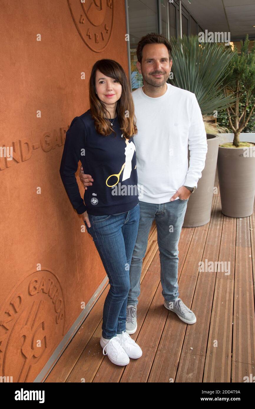 Delphine McCarty and Christophe Michalak at village during French