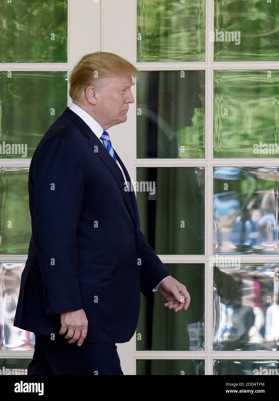 U.S. President Donald Trump arrives at an event in the Rose Garden of ...