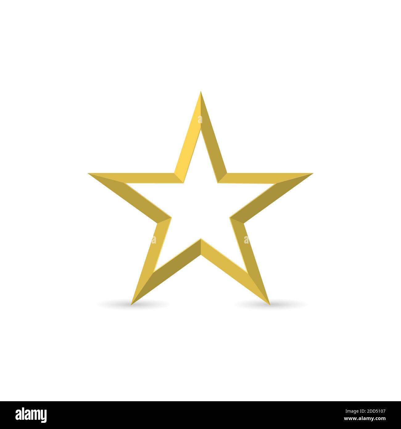 Golden star on white background Stock Vector