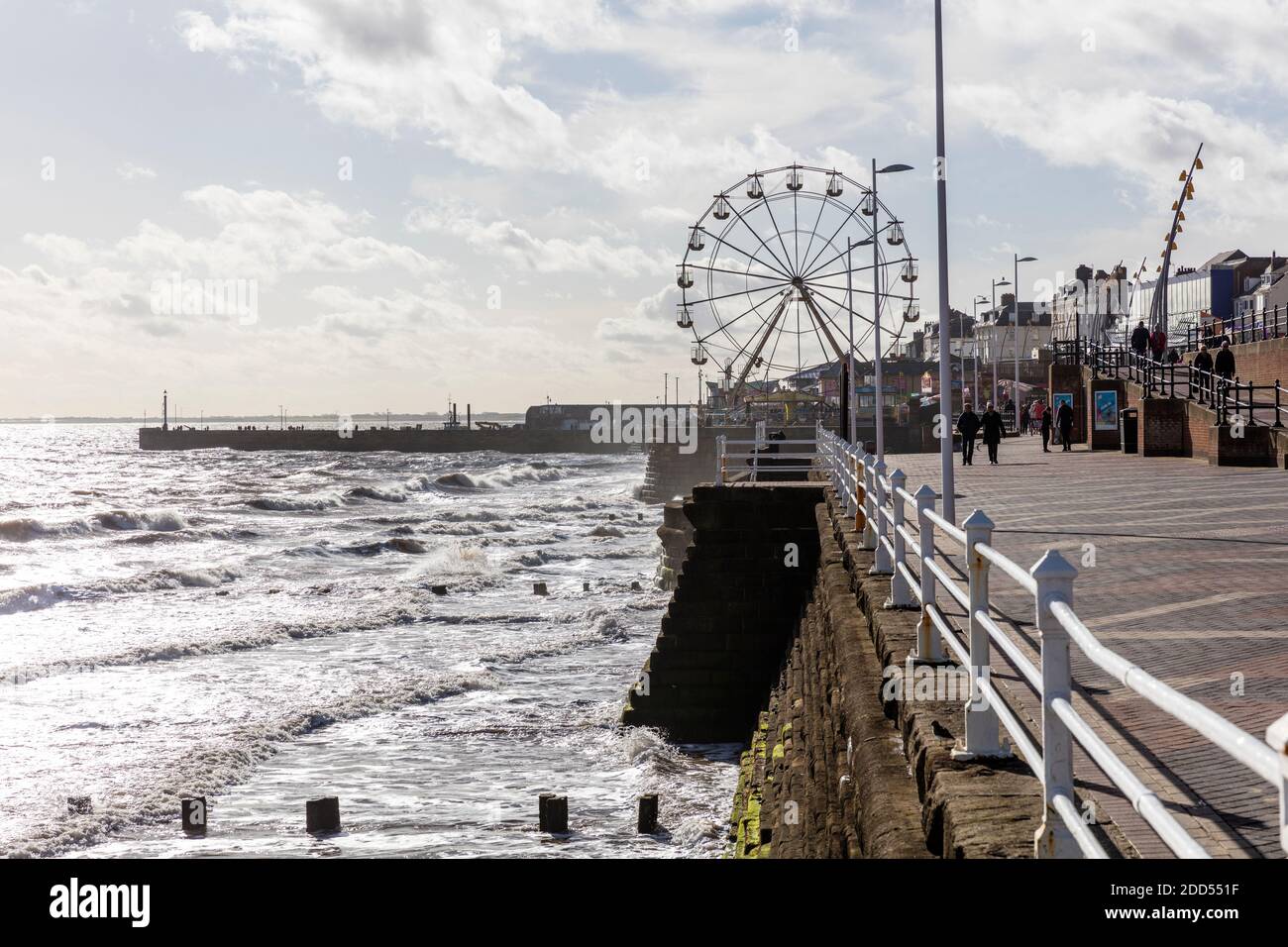 Bridlington sea front, Yorkshire, UK, Bridlington coastline, Bridlington coast, Bridlington, promenade, Bridlington prom, Bridlington Yorkshire, Stock Photo