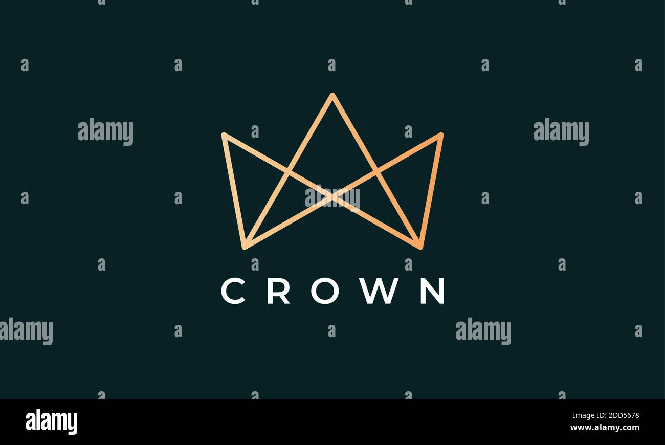 luxury gold royal crown logo in a minimalist and modern style Stock ...
