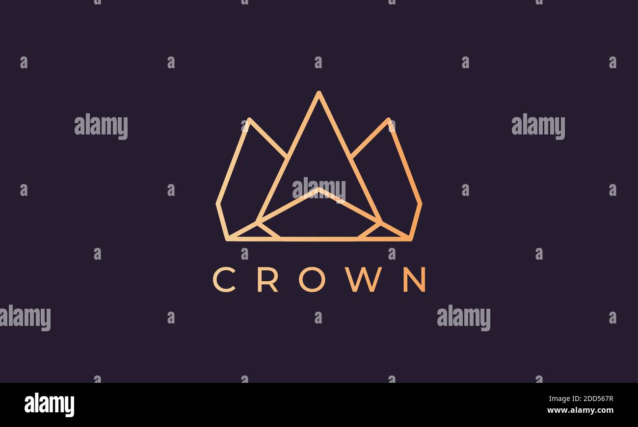 luxury gold royal crown logo in a simple and modern style Stock Vector ...