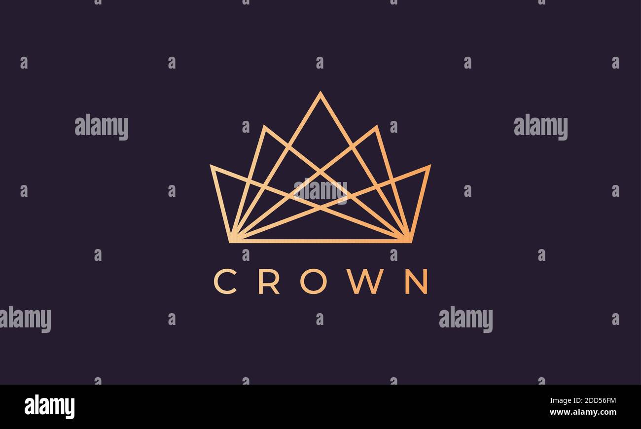 luxury gold kingdom crown logo with simple line art style Stock Vector ...