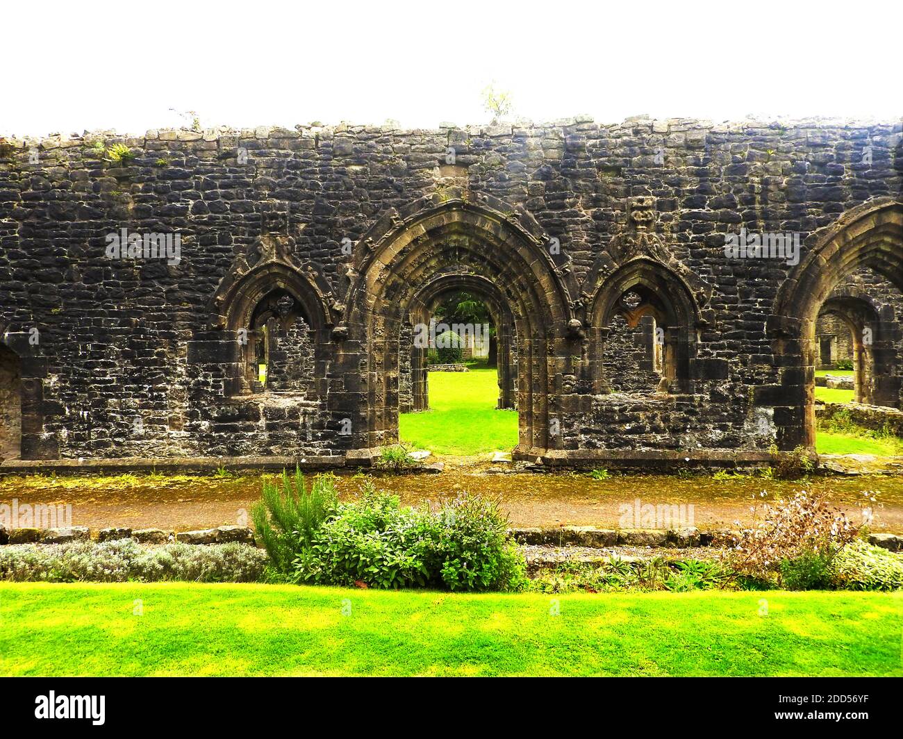 Arches and architecture at Whalley Abbey , Lancashire ,UK in 2020 In