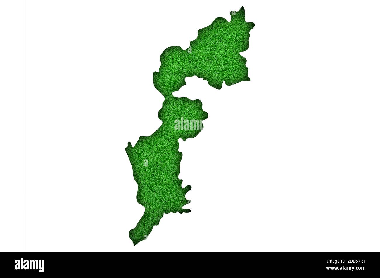 Map of Burgenland on green felt Stock Photo