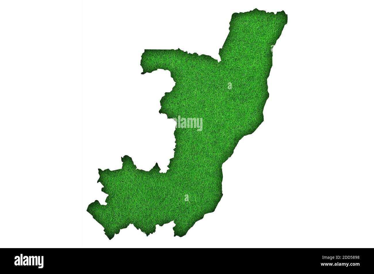 Map of Republic of the Congo on green felt Stock Photo - Alamy