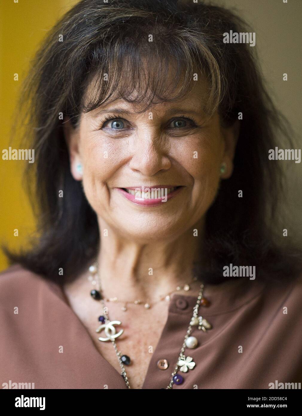 Anne Sinclair poses for a Photo Session in Paris on June 7, 2018. Photo