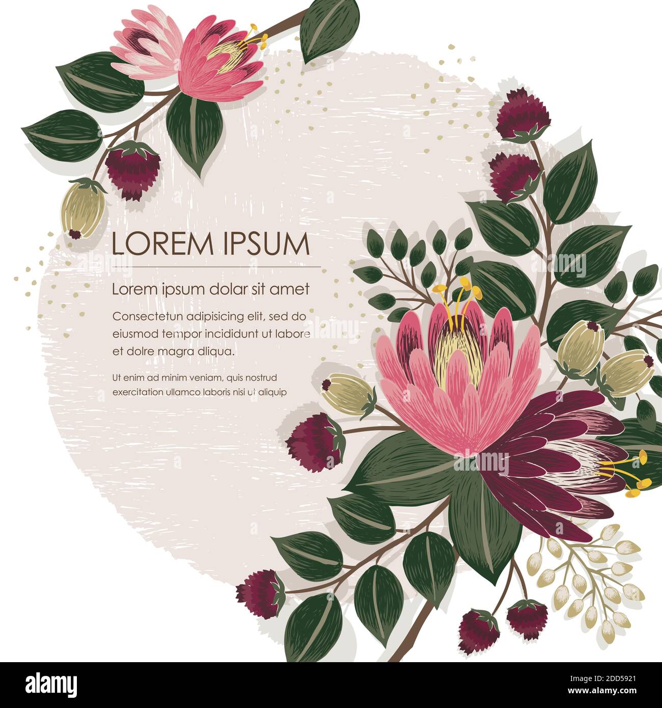 Vector illustration of a floral frame in spring. Design for Wedding ...