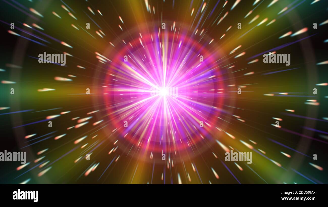 pulses star ray color abstract, render illustration Stock Photo - Alamy