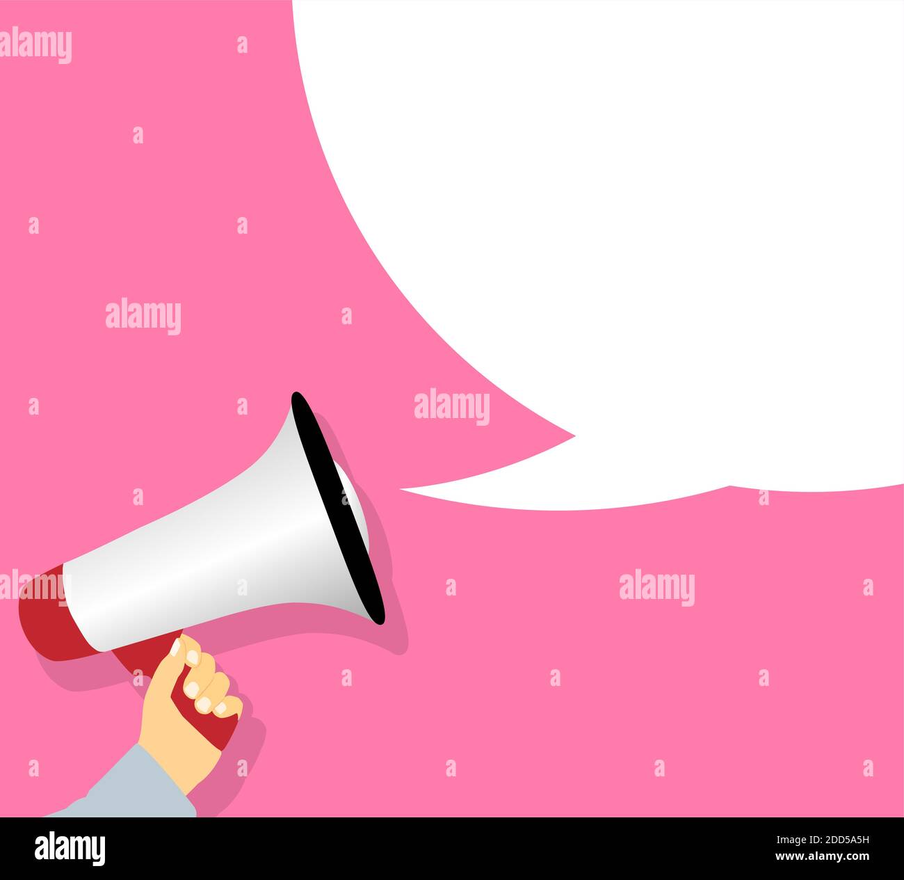 megaphone message template with speech bubble vector illustration Stock Vector