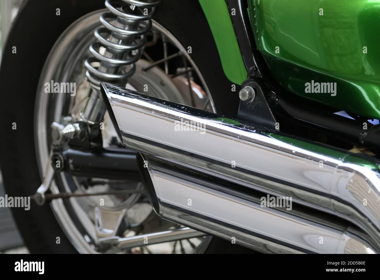 details of a customized motorcycle Stock Photo