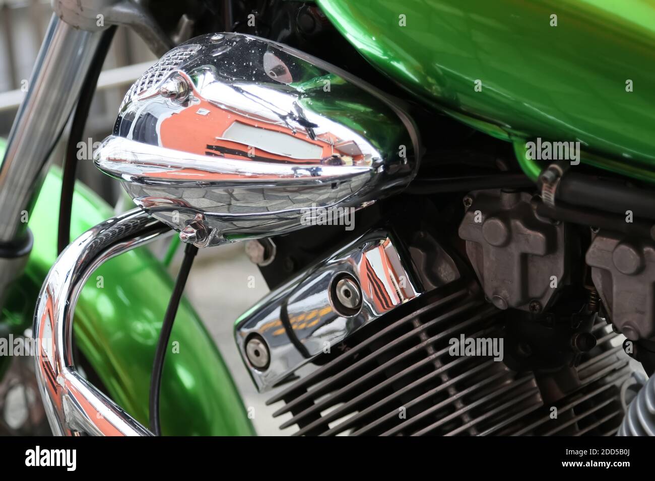 details of a customized motorcycle Stock Photo
